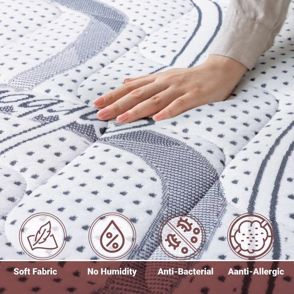 The White Stone Hypoallergenic Memory Foam Mattress in White, W/D/H: 140 x 210 x 27 cm – 6