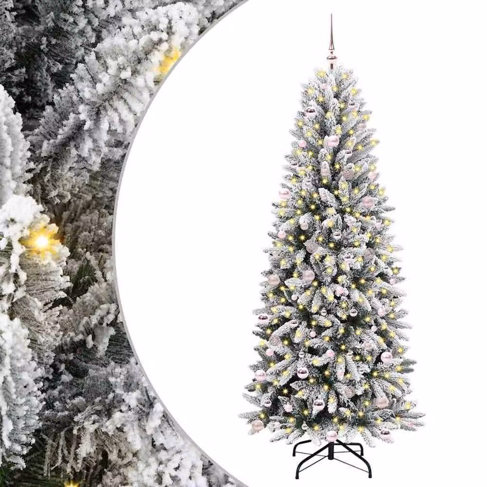 Berkfield Home Artificial Christmas Tree with 300 White LEDs, W/D/H: 93 x 93 x 240 cm – 2