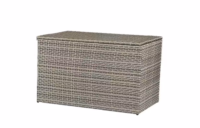 MINT Outdoor Chesterton Waterproof Rattan Cushion Box in Grey, W: 76 cm, D: 76 cm, H: 70 cm