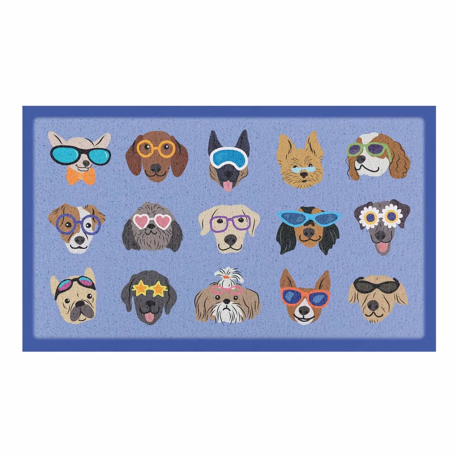 Artsy Mats Dogs with Glasses Doormat, White and Multicolour, W: 70 cm, D: 40 cm – 2