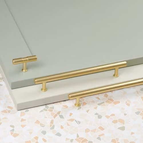 Handle & Home Brushed Brass Fluted Kitchen Cabinet Handle in Gold, 320mm