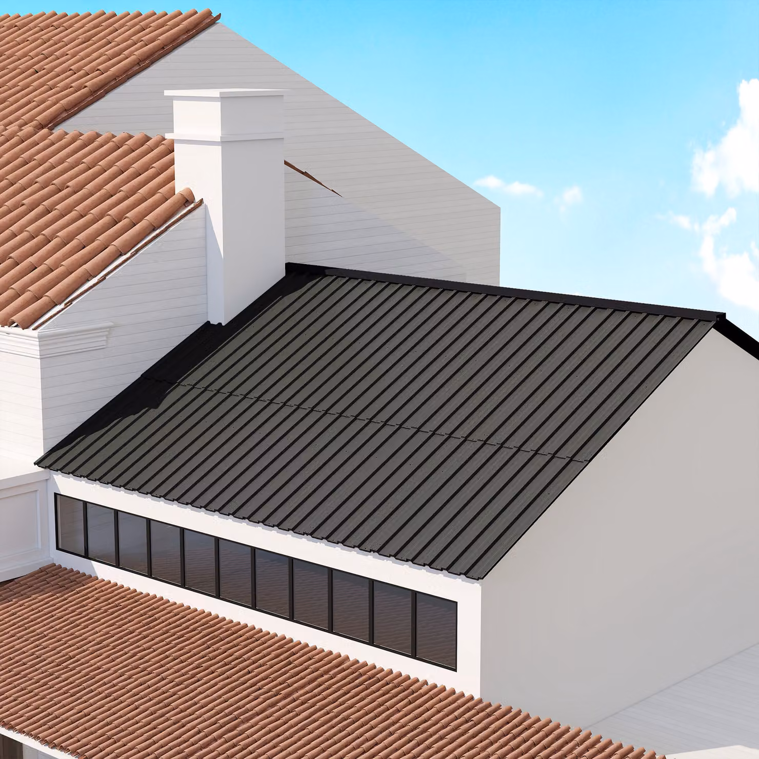 Outsunny Set of 12 Black Corrugated Galvanised Steel Roof Sheet Panels – 6