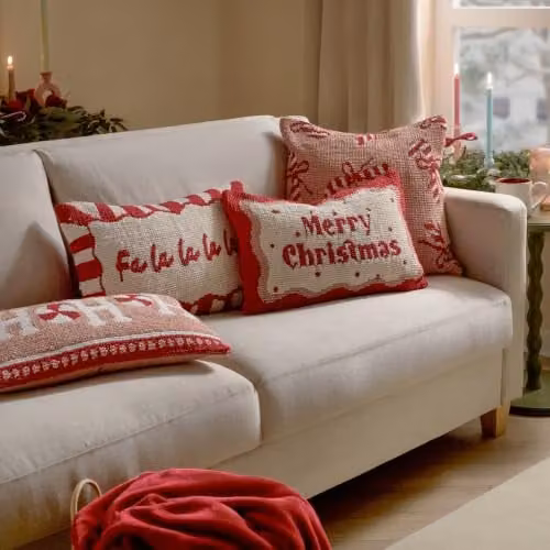 Riva Home Merry Christmas Red Rectangular Polyester Cushion W/H: 30 x 50 cm – 4