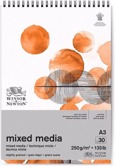 Winsor & Newton Mixed Media Paper Pad, A3, Multicolour