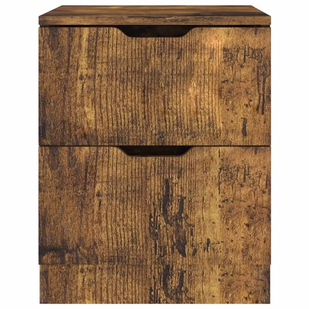 Berkfield Home Elegant Bedside Cabinets, 2 Piece Set in Smoked Oak Brown, W/D/H: 40 x 40 x 50 cm – 4
