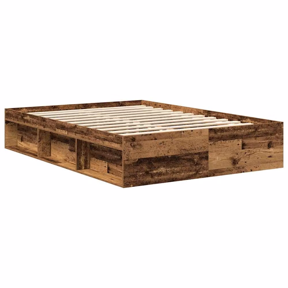 Berkfield Home Bed Frame in Old Wood Brown, Engineered Wood, W/D/H: 140 x 200 cm – 3
