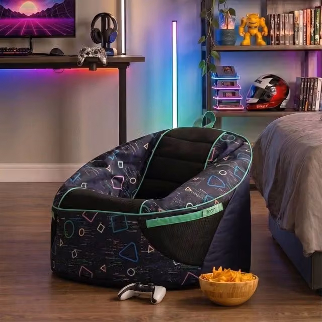 icon Alpha Kids Gaming Bean Bag in Blue with EPS Polystyrene Filling