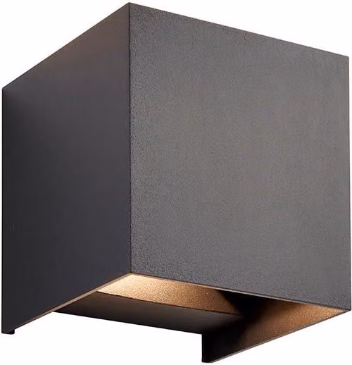 Netlighting Glover CCT LED Outdoor Up Down Wall Lamp in Matt Black with Clear Glass, IP44 Rated