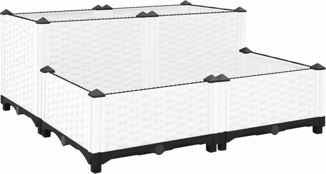 Berkfield Home Grey Plastic Raised Bed W/D/H: 80 x 80 x 38 cm