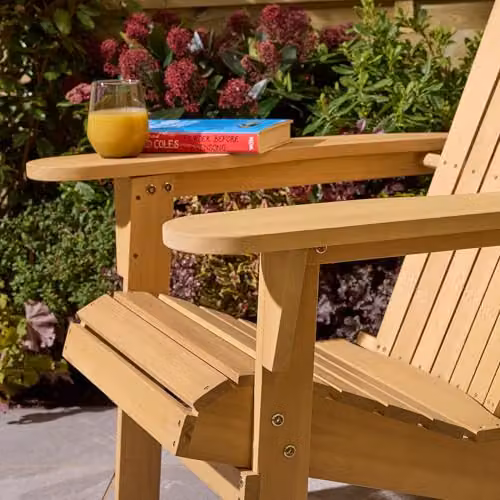 Rowlinson Sandown Fixed Adirondack Chair in Brown Treated Hardwood, W77 x D89 x H93.5 cm – 2