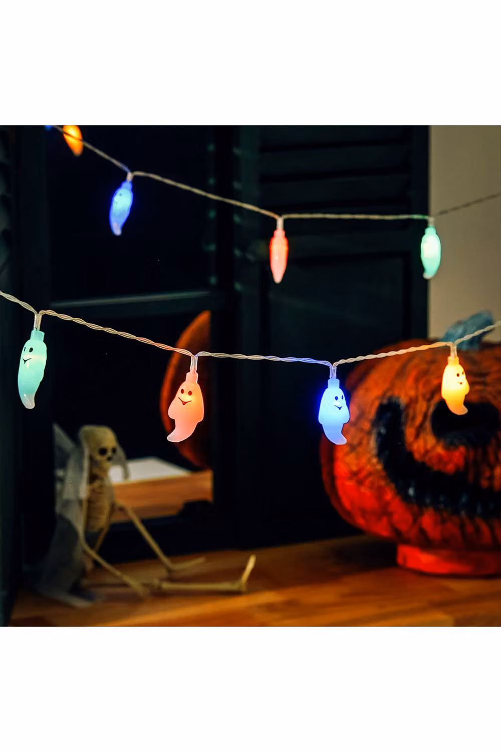 H&O Direct White Halloween Ghost LED String Lights with 20 Warm White LEDs – 5