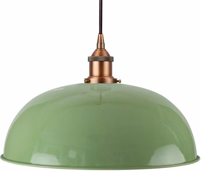 SE Home Worcester Pendant Light in Mint Green with Matt Antique Copper and Black Details