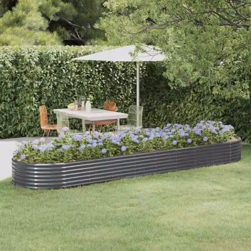 vidaXL Anthracite Steel Garden Planter Tub W: 396 cm, D: 100 cm, H: 36 cm – 2