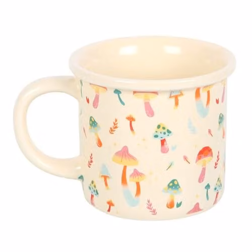 Something Different Wholesale Groovy Ceramic Mug with Pink Multicolour Mushroom Design, 350ml – 1