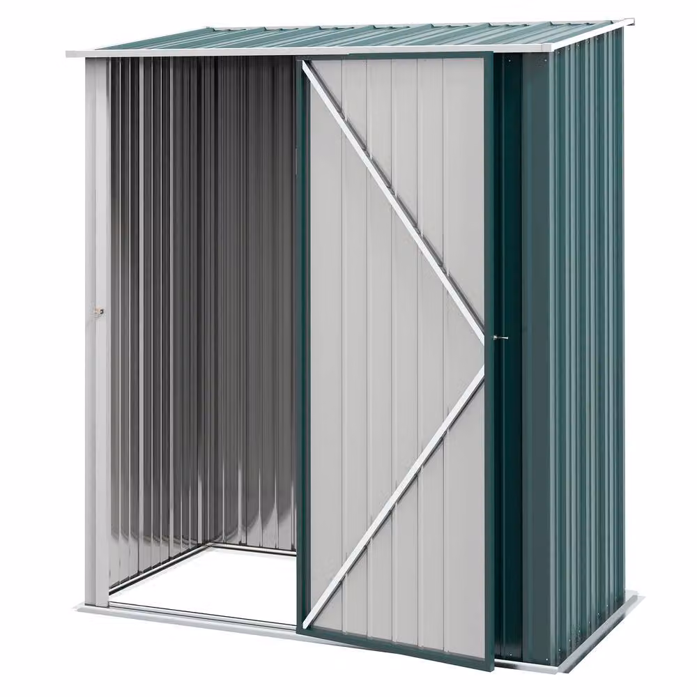 Rolipo Green Corrugated Galvanised Steel Single Door Garden Shed – 2