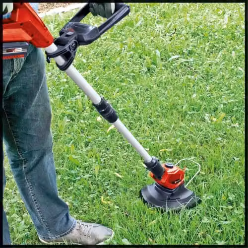 Einhell Power X-Change 18V Cordless Strimmer Kit in Red with Quick Charger and Rechargeable Battery, 24cm Cutting Width – 3