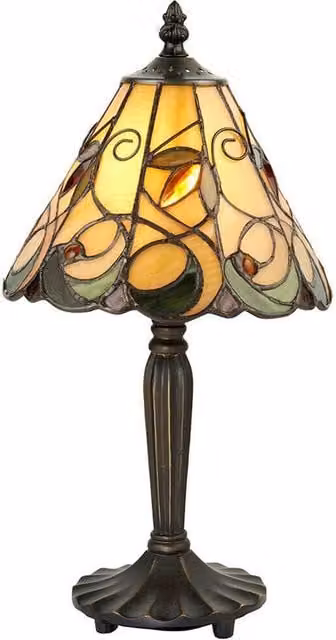 Loops Tiffany Glass Table Lamp in Dark Bronze and Amber Art Nouveau Style – 1