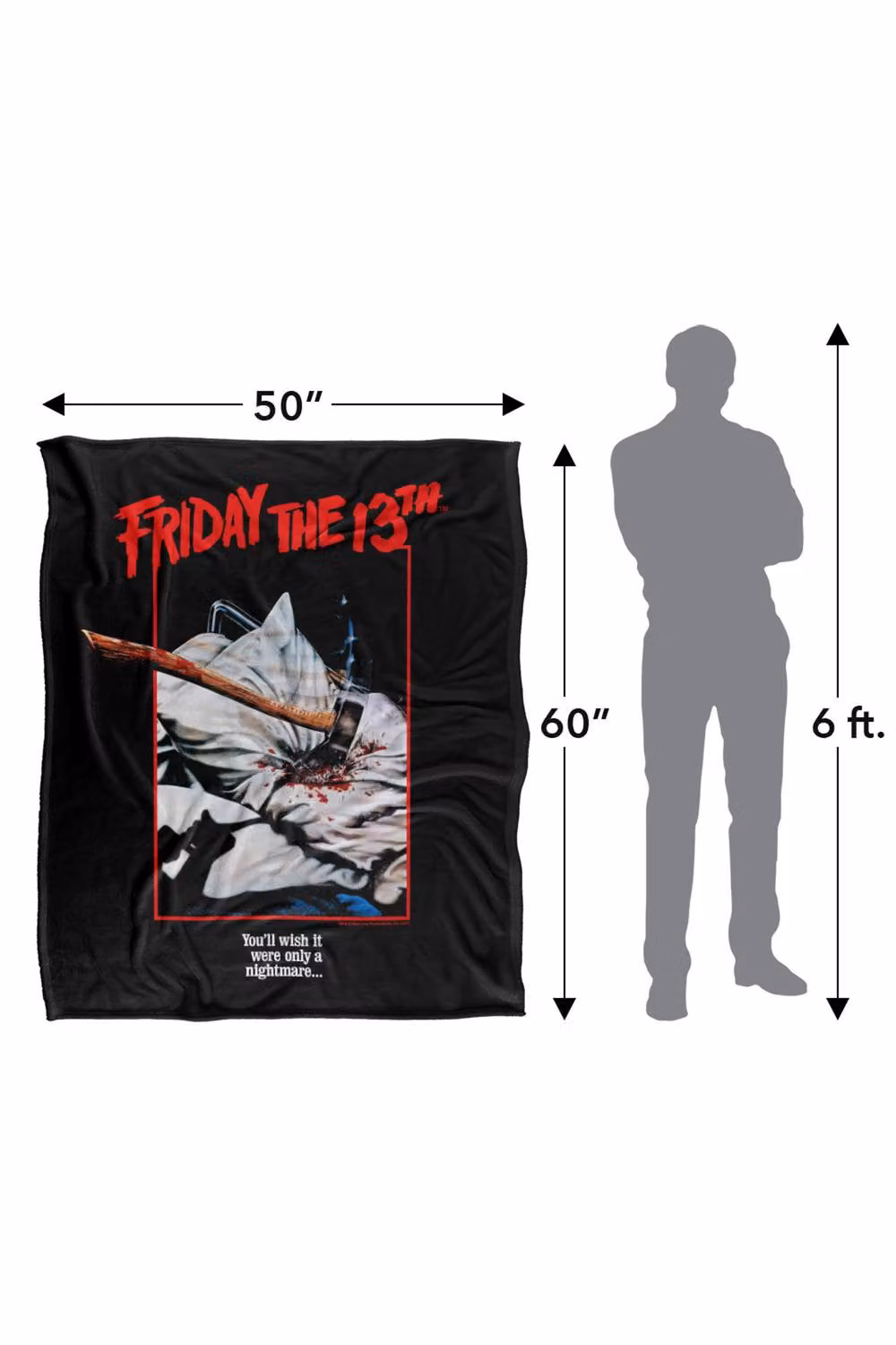 Warner Bros. Friday the 13th Axe Poster Super Soft Polyester Throw Blanket, Multicolour, Extra Large – 3
