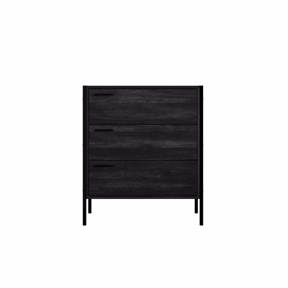 Wyld Haus Ireland 3 Drawer Chest in Black Wood Effect, W/D/H: 64 x 40 x 78.5 cm – 2