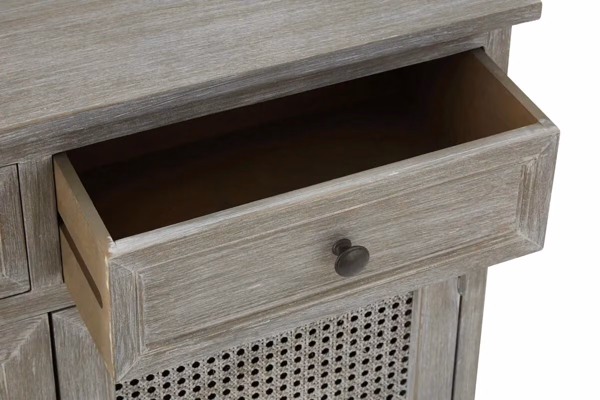 Orsina 2 Drawer Pine Wood Colonial Cabinet in Grey – 3