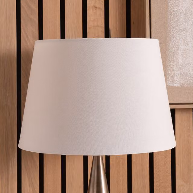 Pacific Lifestyle White Fabric Cone Lampshade for Table and Floor Lamps, Diameter: 25 cm