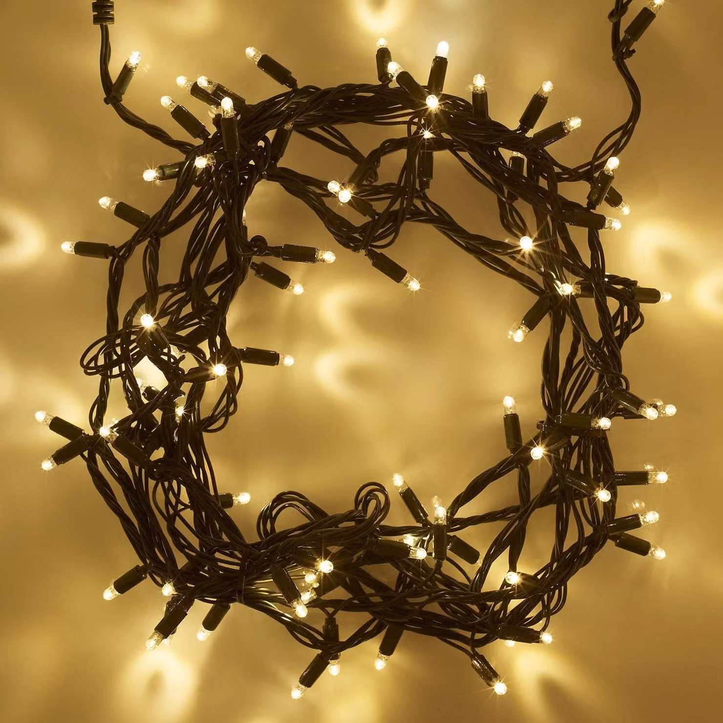 Lights4fun Core Connect Warm White Connectable Fairy Lights with Green Cable, 40m