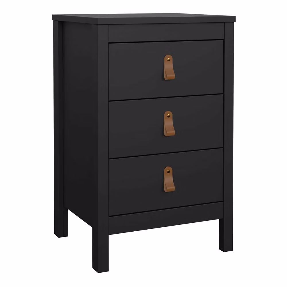 Wyld Haus Wildberry 3 Drawer Bedside Table in Matt Black – 3