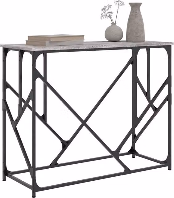 Berkfield Home Decorative Console Table in Grey Sonoma, W/D/H: 100 x 40 x 80 cm