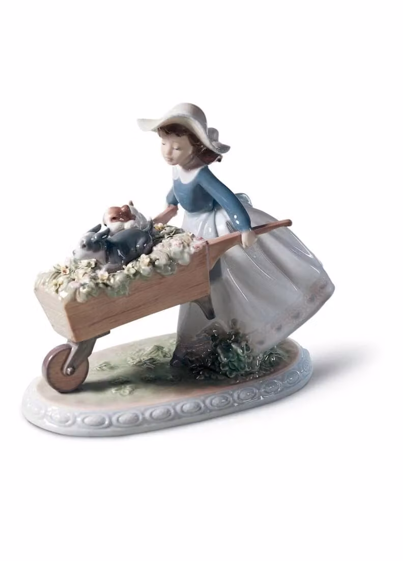 Lladró A Barrow of Fun Girl Multicolour Porcelain Figurine