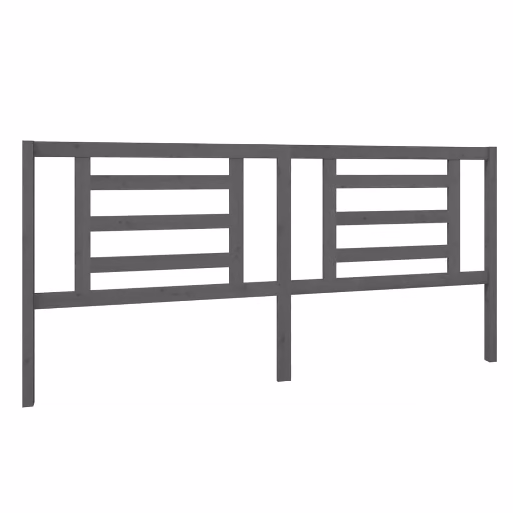 Berkfield Home Grey Solid Pine Wood Bed Headboard, W: 206 cm, D: 4 cm, H: 100 cm – 2