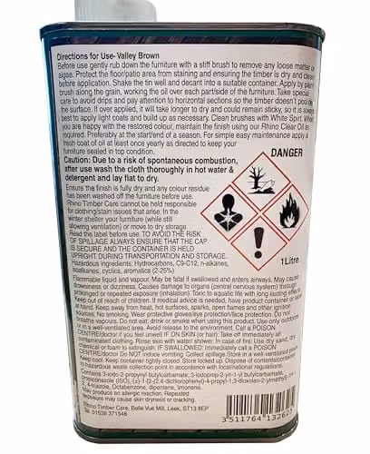 Churnet Valley Rhino Valley Brown Solvent Based Outdoor Wood Oil 1L – 3