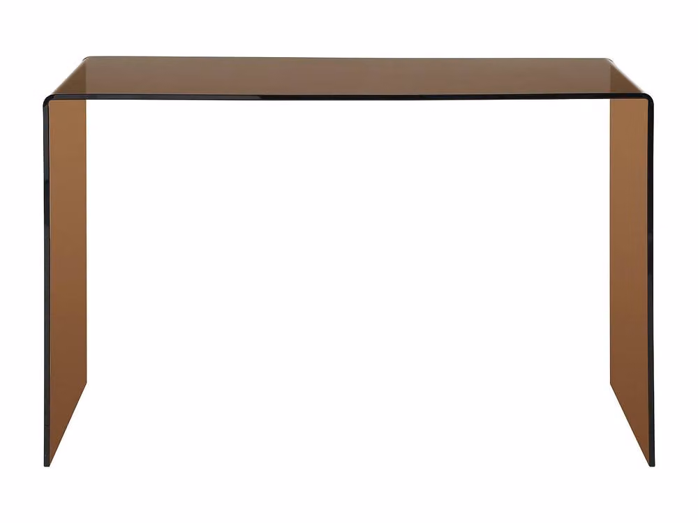 Vente-unique Modern Writing Desk with Brown Transparent Toughened Glass Top, W: 120 cm, D: 75 cm, H: 70 cm – 2