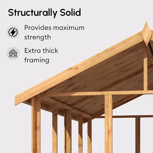 Powersheds Premium Pent Wooden Garden Shed in Brown with Double Doors and 12mm Extra Thick Timber, W/D/H: 549.61 x 240.38 x 260.4 cm – 2