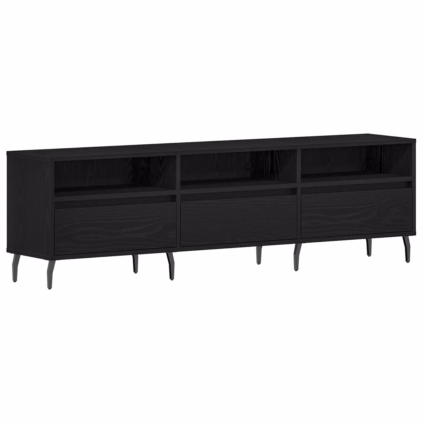 Berkfield Home Modern Black Oak TV Cabinet, W: 150 cm, D: 30 cm, H: 44.5 cm – 2