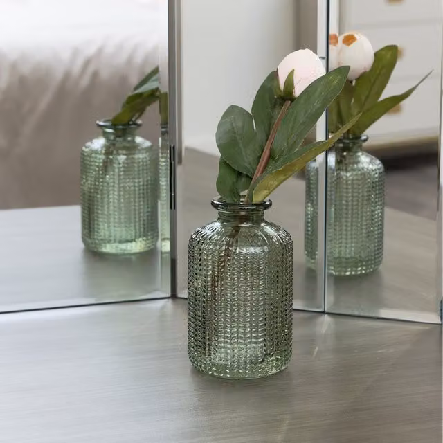 Melody Maison Green Dimpled Glass Bottle Vase