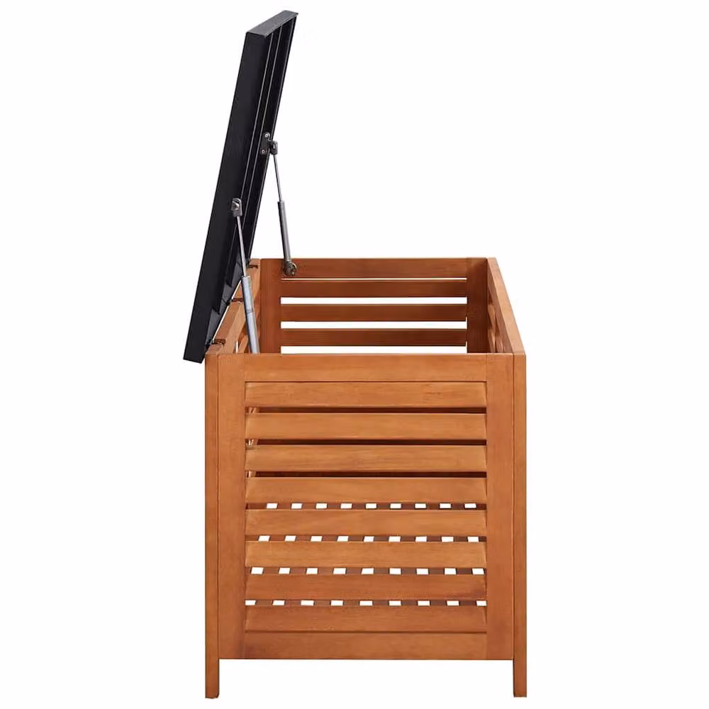 Berkfield Home Garden Storage Box in Brown Solid Oiled Eucalyptus Wood, W/D/H: 150 x 50 x 55 cm – 5