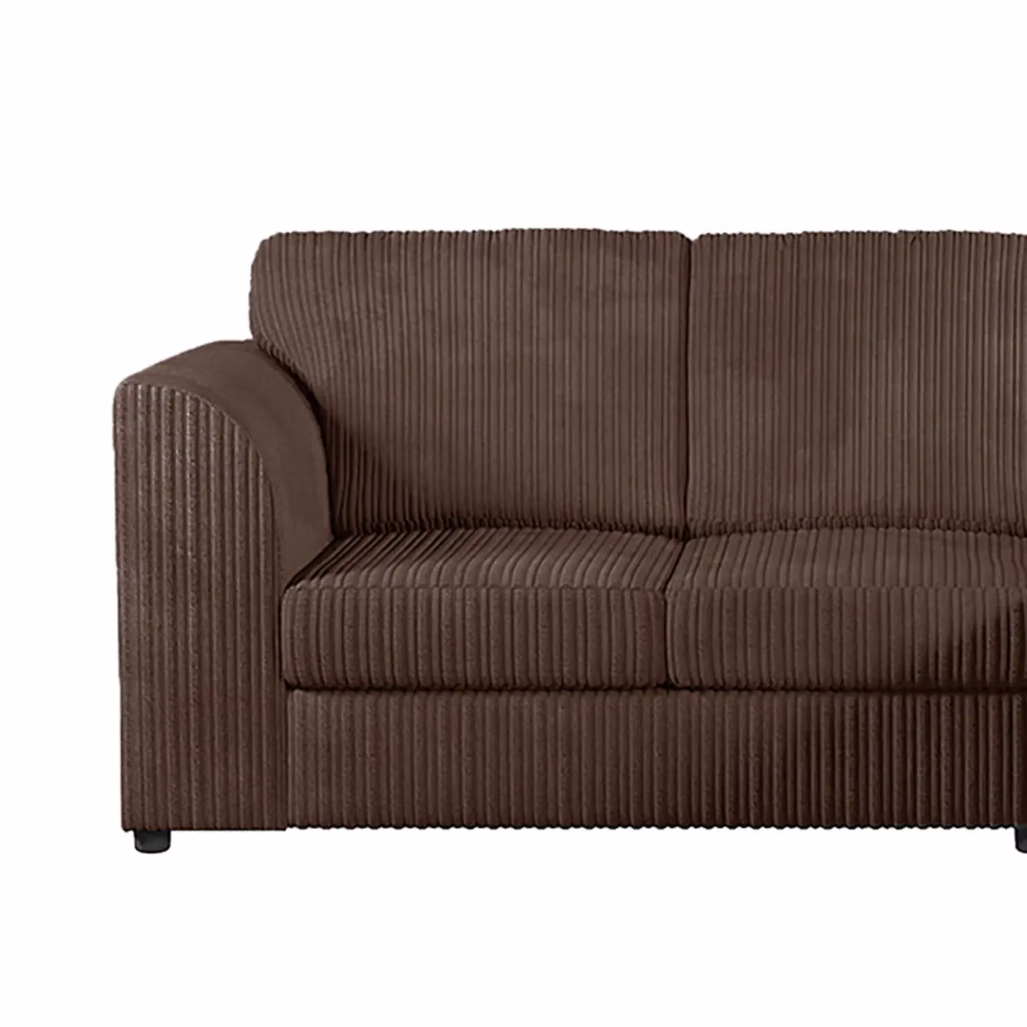 Furnishings For Less UK Luxor 5 Seater L-Shape Corner Sofa in Chocolate Brown Jumbo Cord with Full Back and Right Hand Orientation – 2