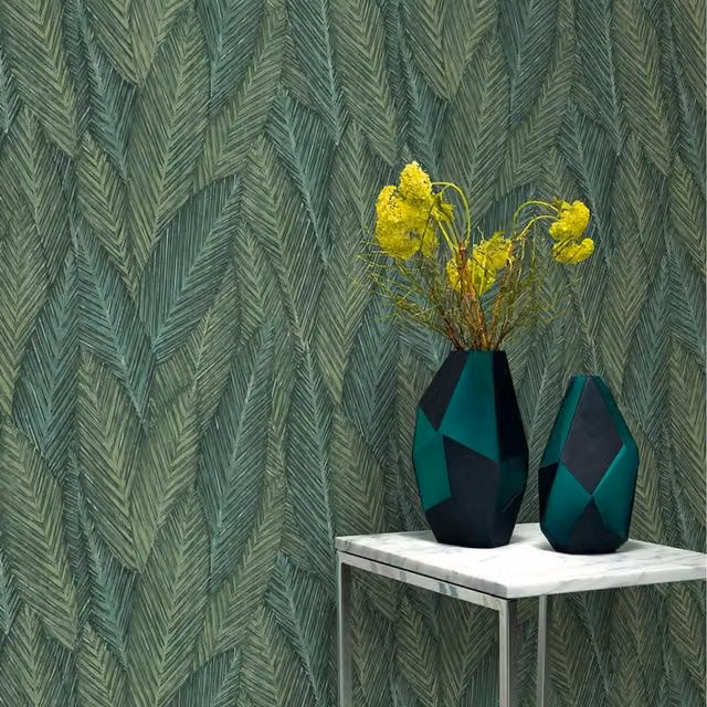 Erismann Martinique Palm Leaves Foliage Forest Botanical Wallpaper, Green, W: 53 cm, H: 64 cm