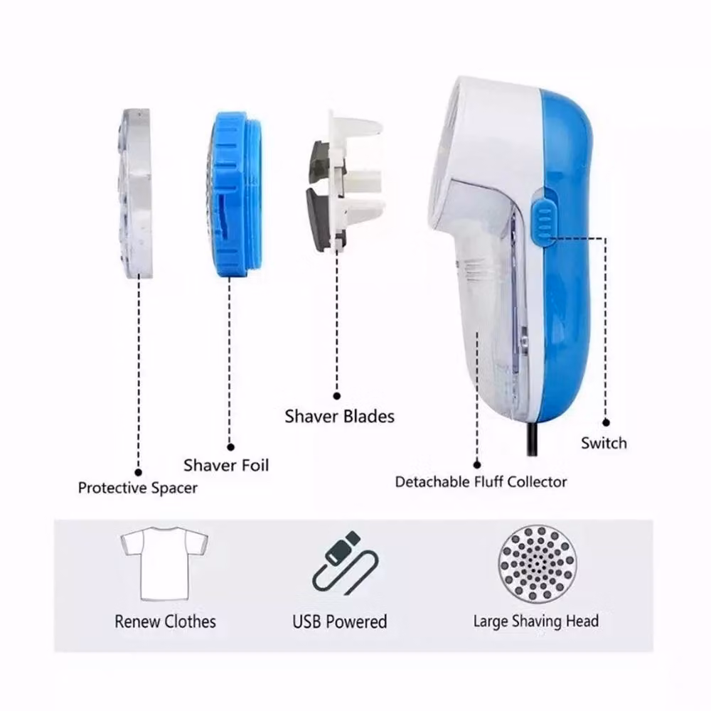 SPETLEK Electric Lint Remover and Fabric Fluff Shaver in Multicolour with Replaceable Blades – 2