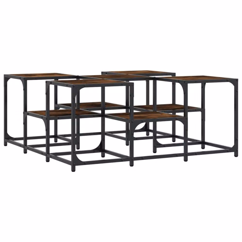 Berkfield Home Smoked Oak Decorative Coffee Table, Brown, W/D/H: 91 x 91 x 40 cm – 2