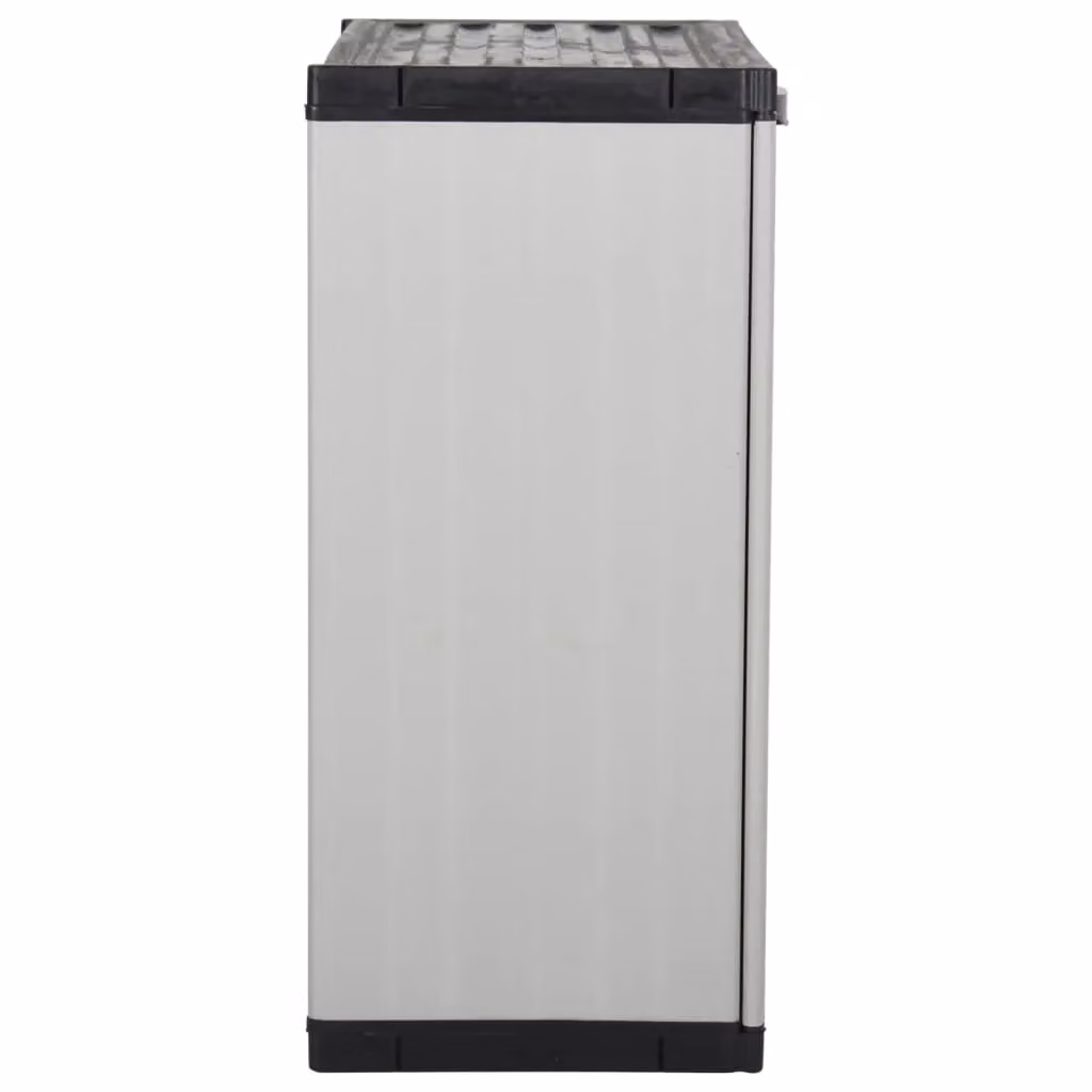 Berkfield Home Garden Storage Cabinet in Grey and Black with 1 Internal Shelf, W/D/H: 68 x 40 x 85 cm – 3