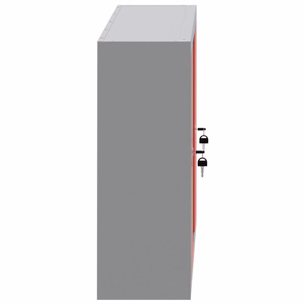 Berkfield Wall-Mounted Steel Tool Cabinet with Pegboard in Red and Grey, W/D/H: 100 x 20 x 55 cm – 3