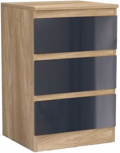 PAWNORA Modern Bedroom Chest Cabinet in Light Oak and Black – 1