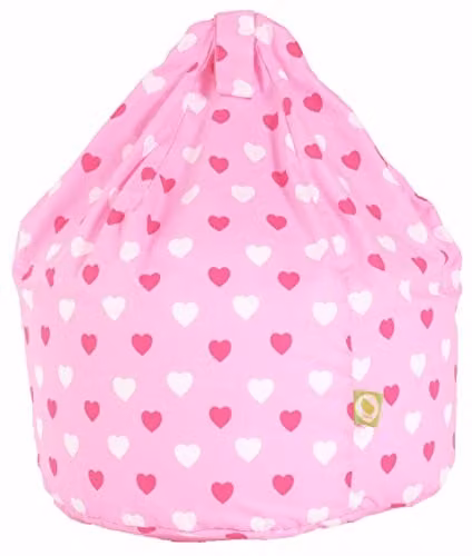 BeanLazy Pink Cotton Hearts Adult Bean Bag