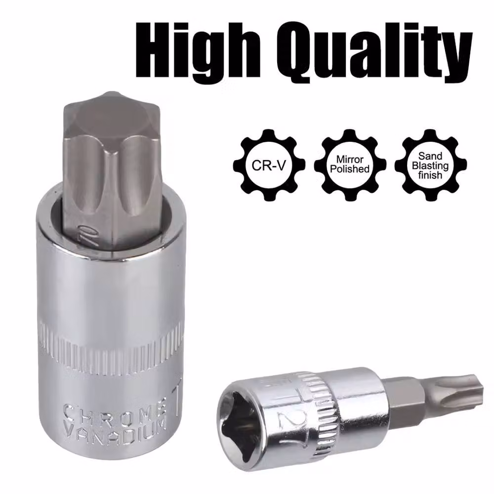 SPETLEK 12pc Metric Hex Bit Socket Set, 1/2 inch Drive, Silver Chrome Vanadium – 2