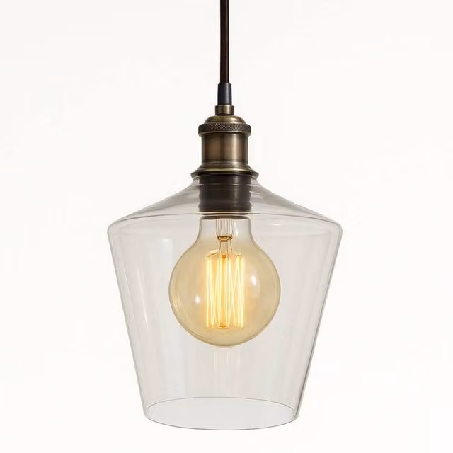 CGC Lighting Ella Modern Cylinder Glass Lampshade in Transparent and Grey