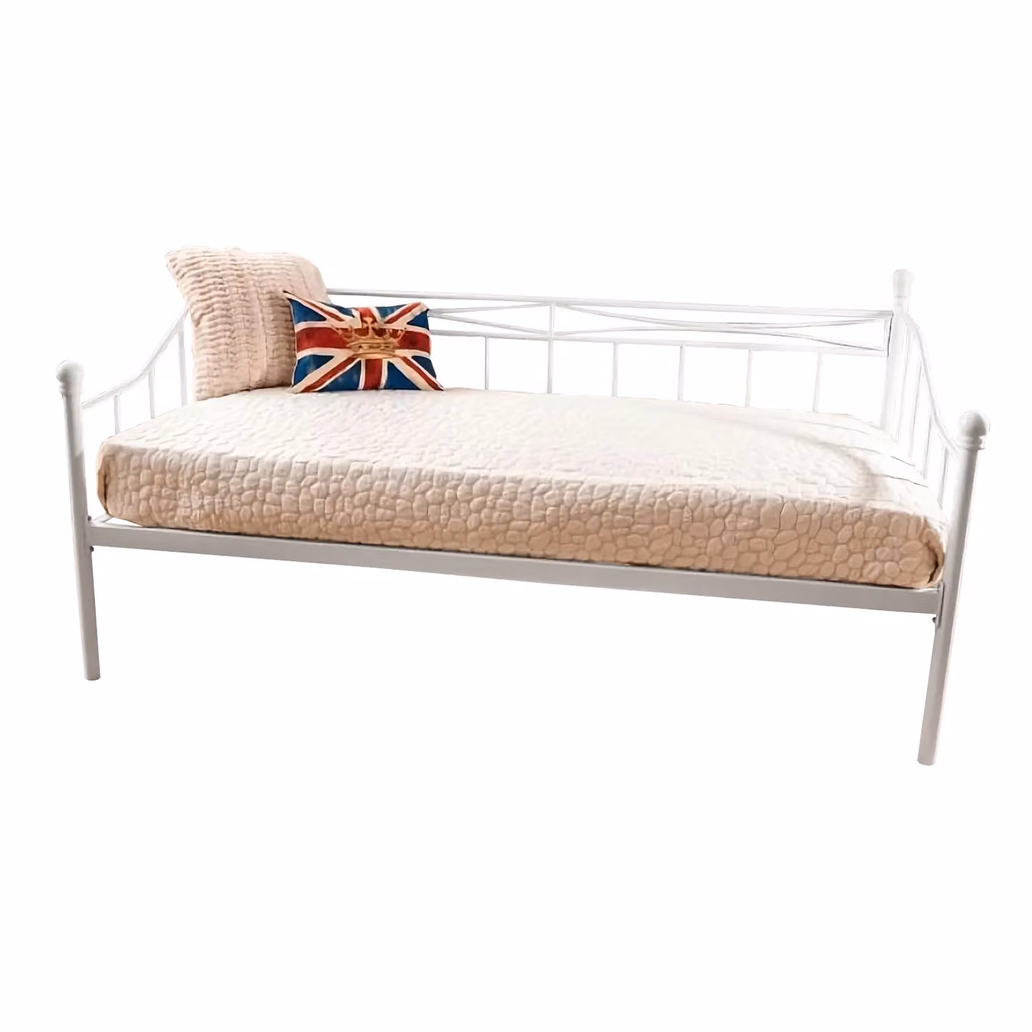 Comfy Living Ltd Metal Daybed in White, W/D/H: 90 x 200 cm – 2