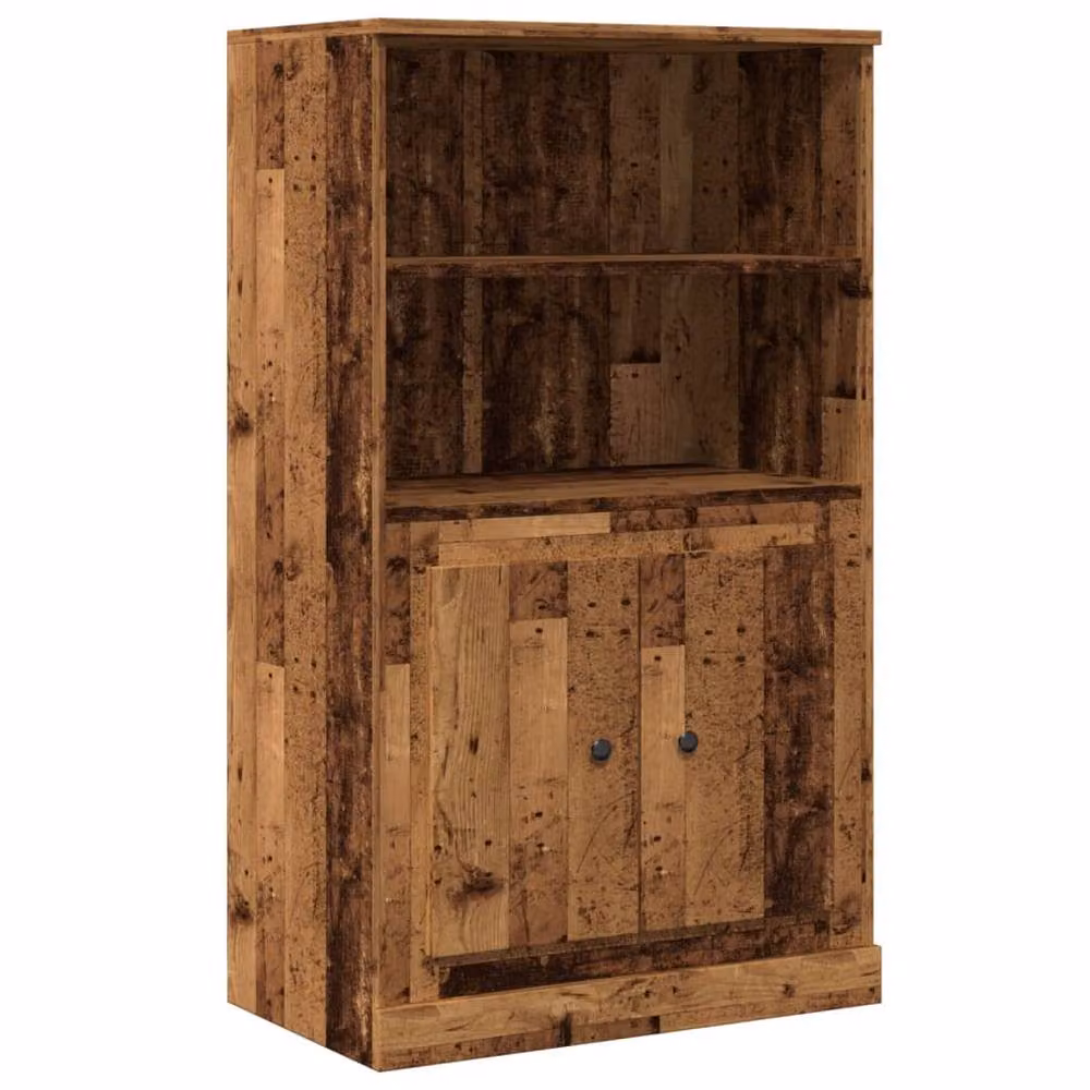 Berkfield Home Old Wood Highboard in Brown, W: 60 cm, D: 35.5 cm, H: 103.5 cm – 3