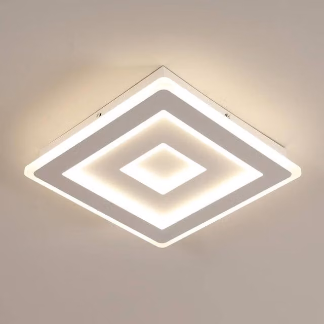 Goeco Modern Square LED Ceiling Lamp, 36W, White, 4500K