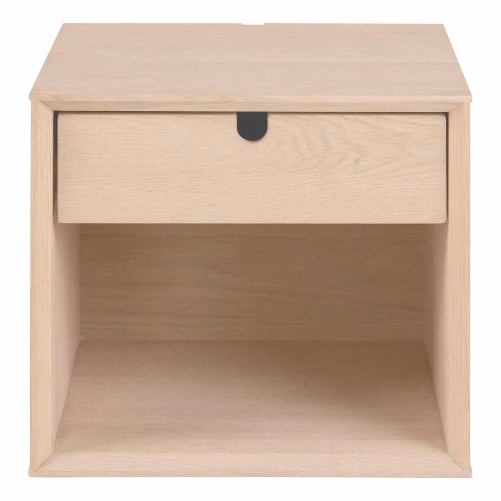 Wyld Haus Italy Wall Mounted Bedside Table with 1 Drawer in Natural White Oak Look, W/D/H: 32 x 37 x 33 cm – 2